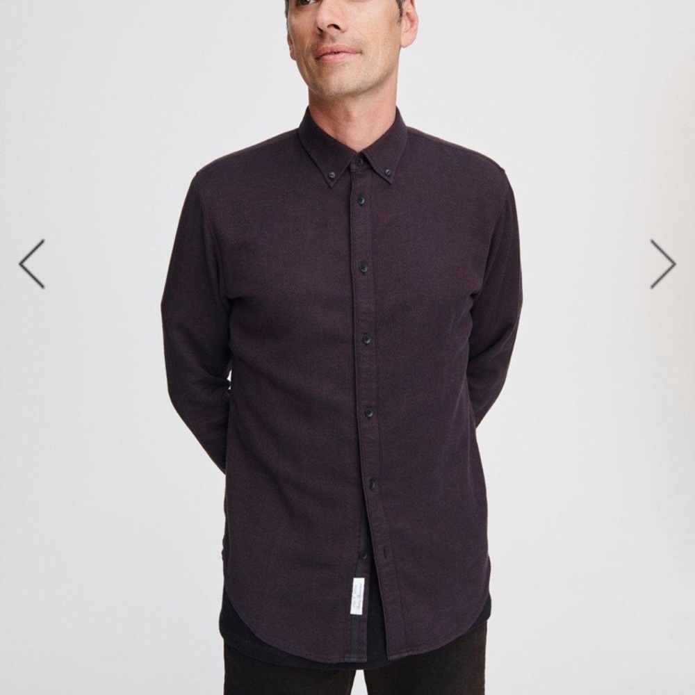 rag & bone Fit 2 Tomlin Jaspe Burgundy Shirt